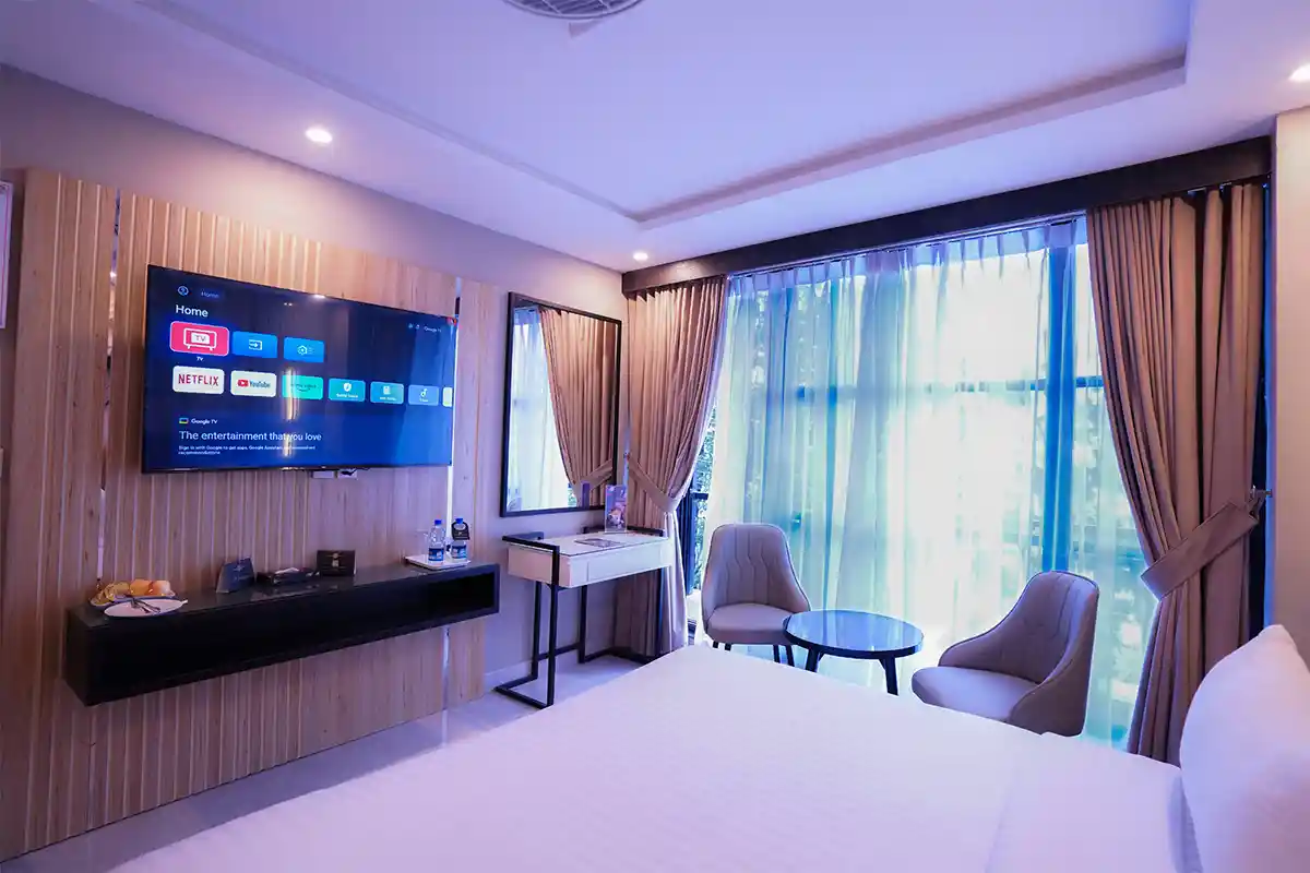 Luxury bathroom with amenities