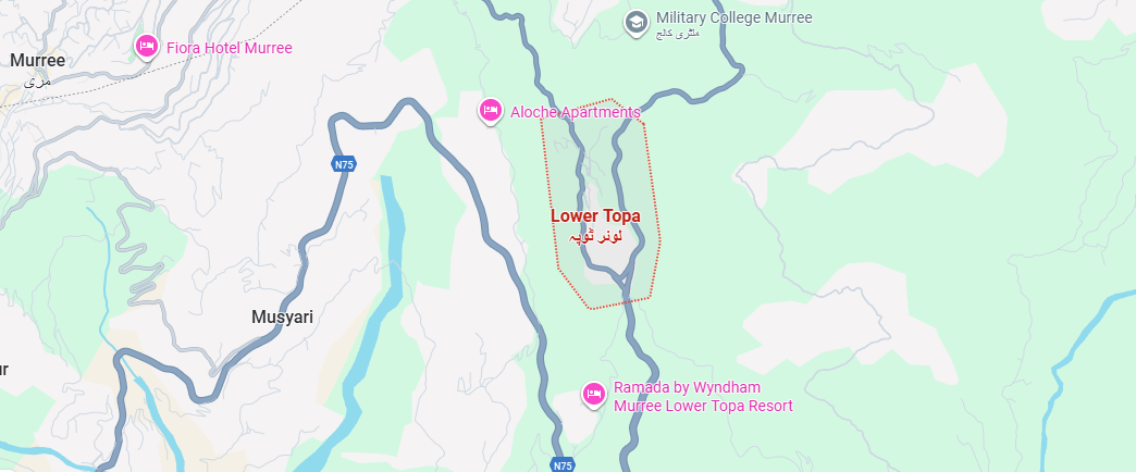 Lower Topa Murree location map