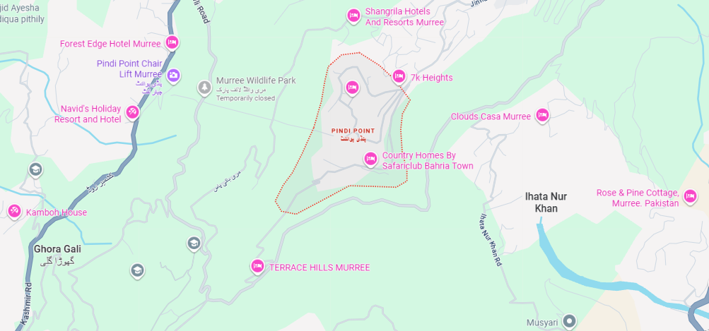 Pindi Point Murree map location