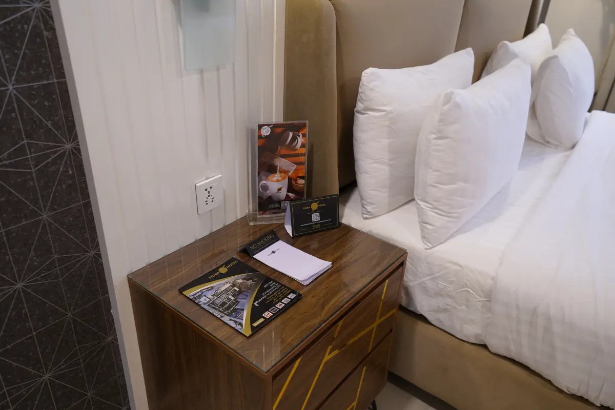 Luxury bathroom with modern accessories in studio room