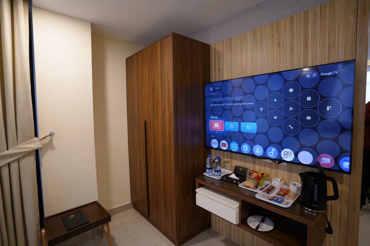 Luxury bathroom with modern accessories in studio room