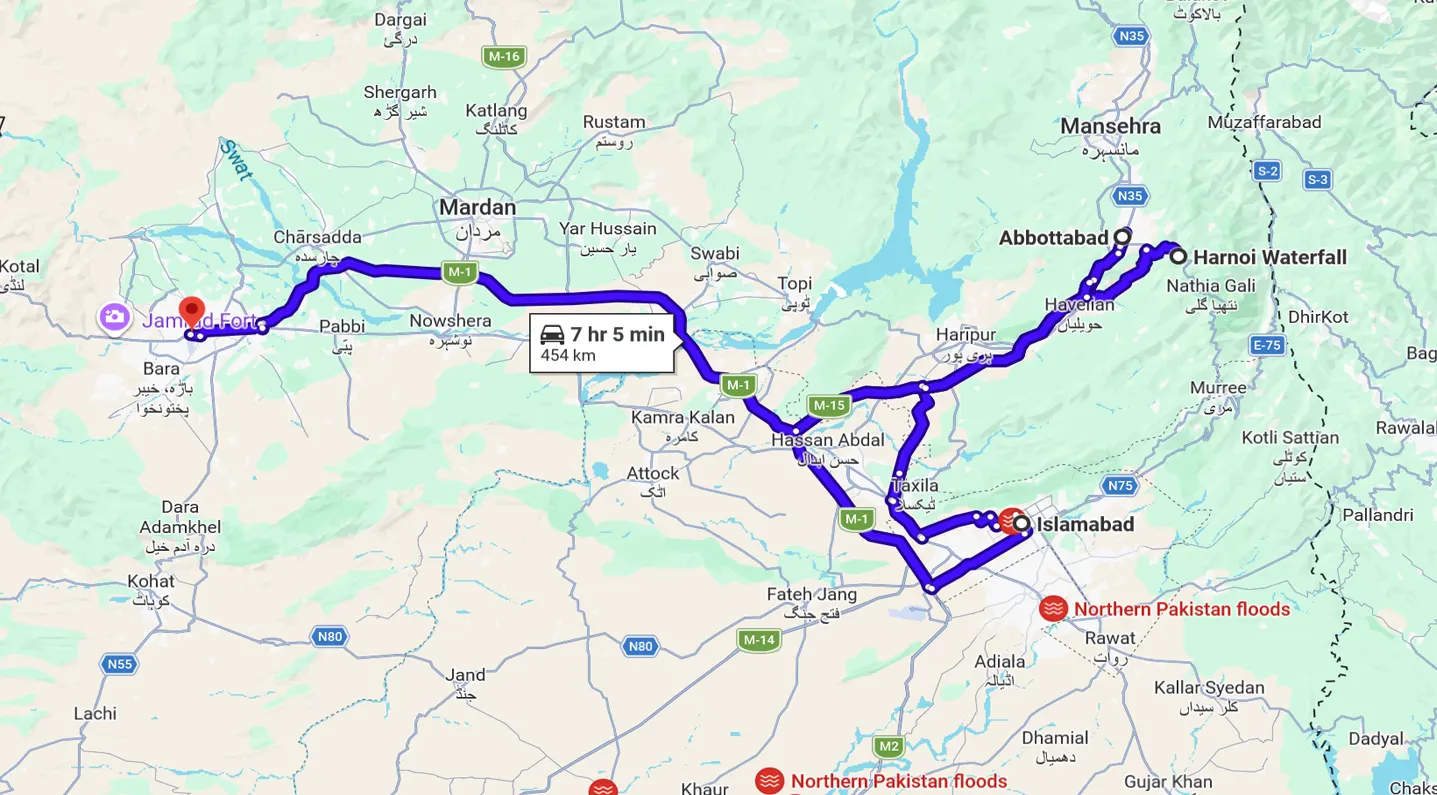Scenic Harnoi Abbottabad Location map